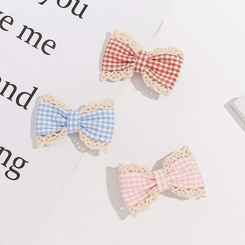 Kid's Pastoral Bow Knot Cotton Lace Hair Clip display picture 1