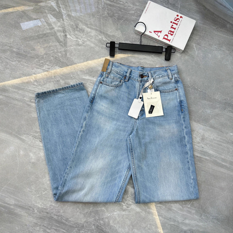 [in Stock] Same Style as the Show: Japanese Okayama Ai m's Original Minimalist Row Straight-Leg Jeans with Chopstick Legs