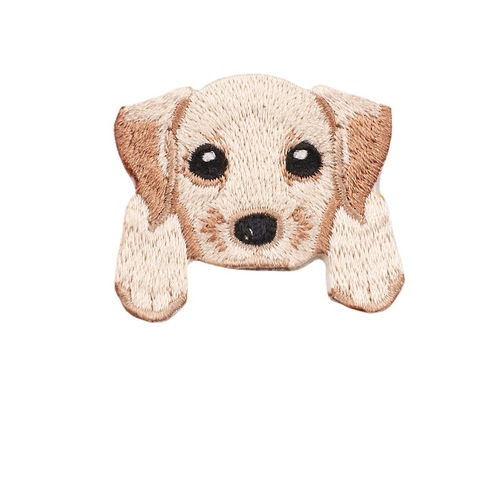 Jiu Shao Computer Embroidered Seal Flower Cute Dog Embroidery Cloth Patch Computer Embroidered DIY Clothing Patch Adhesive Version