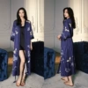 Pine crane blue robe