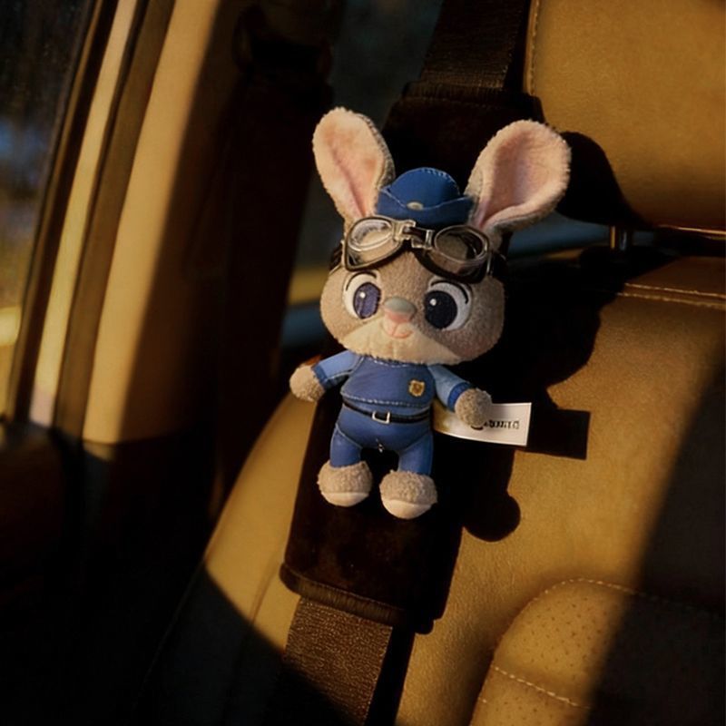 Car Seatbelt Shoulder Pads for Zootopia Judy and Nick, Cute Car Seatbelt Interior Decoration for Couples
