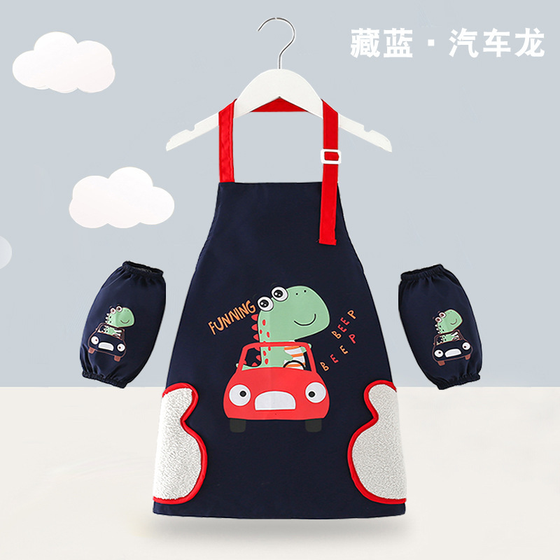 子供の絵のエプロンは袖の防水のカバーの服の幼稚園の美術の絵画を持っています。|undefined