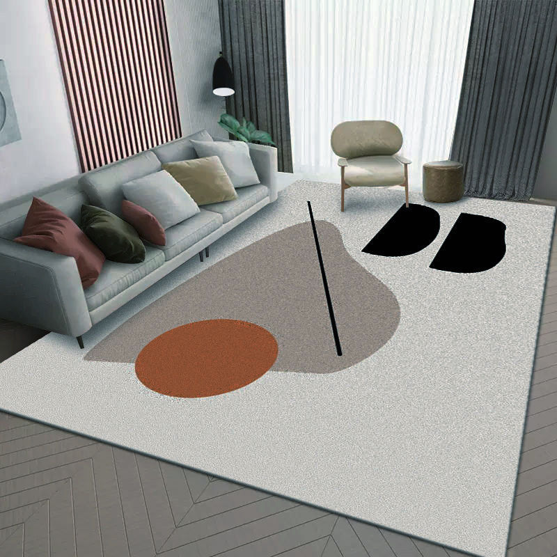 Nordic Style Water-Absorbent Home Living Room Carpet, Bedroom Full Coverage Large Area Sofa Coffee Table Rug, Non-Slip Crystal Velvet Carpet