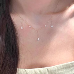 「水滴シリーズ」フランス風の質感水滴流蘇ネックレス小清新バレンタインデー告白シンプルな首のチェーン