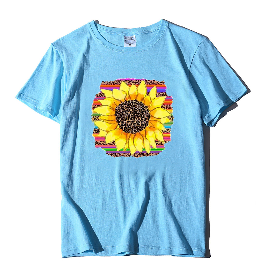 Women's T-shirt Short Sleeve T-shirts Printing Simple Style Sunflower display picture 2