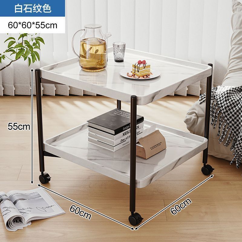 사각 카트 60x55 흰 돌 패턴