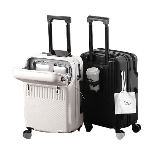 Front-opening multi-functional silent 20-inch student pull-along suitcase, rolling case, universal wheels travel suitcase, business