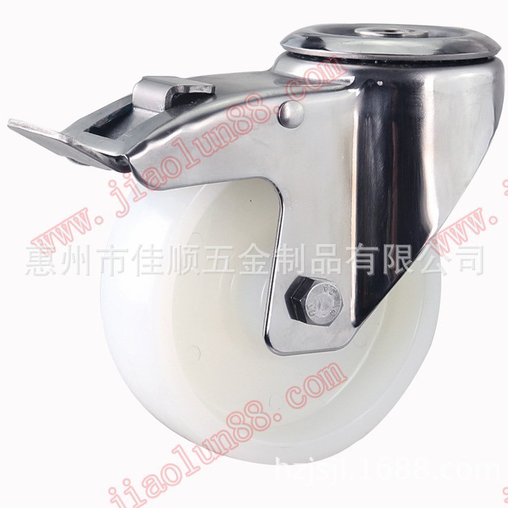 脚轮-抗腐蚀脚轮-SUS304不锈钢尼龙脚轮（欧款孔顶式）