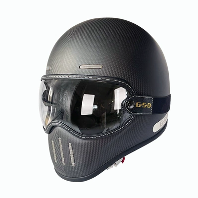 Motosiklet kaskı (dəbilqə) – Foreign Trade Export Carbon Fiber Retro - matte-3k-transparent-mirror-m55-56