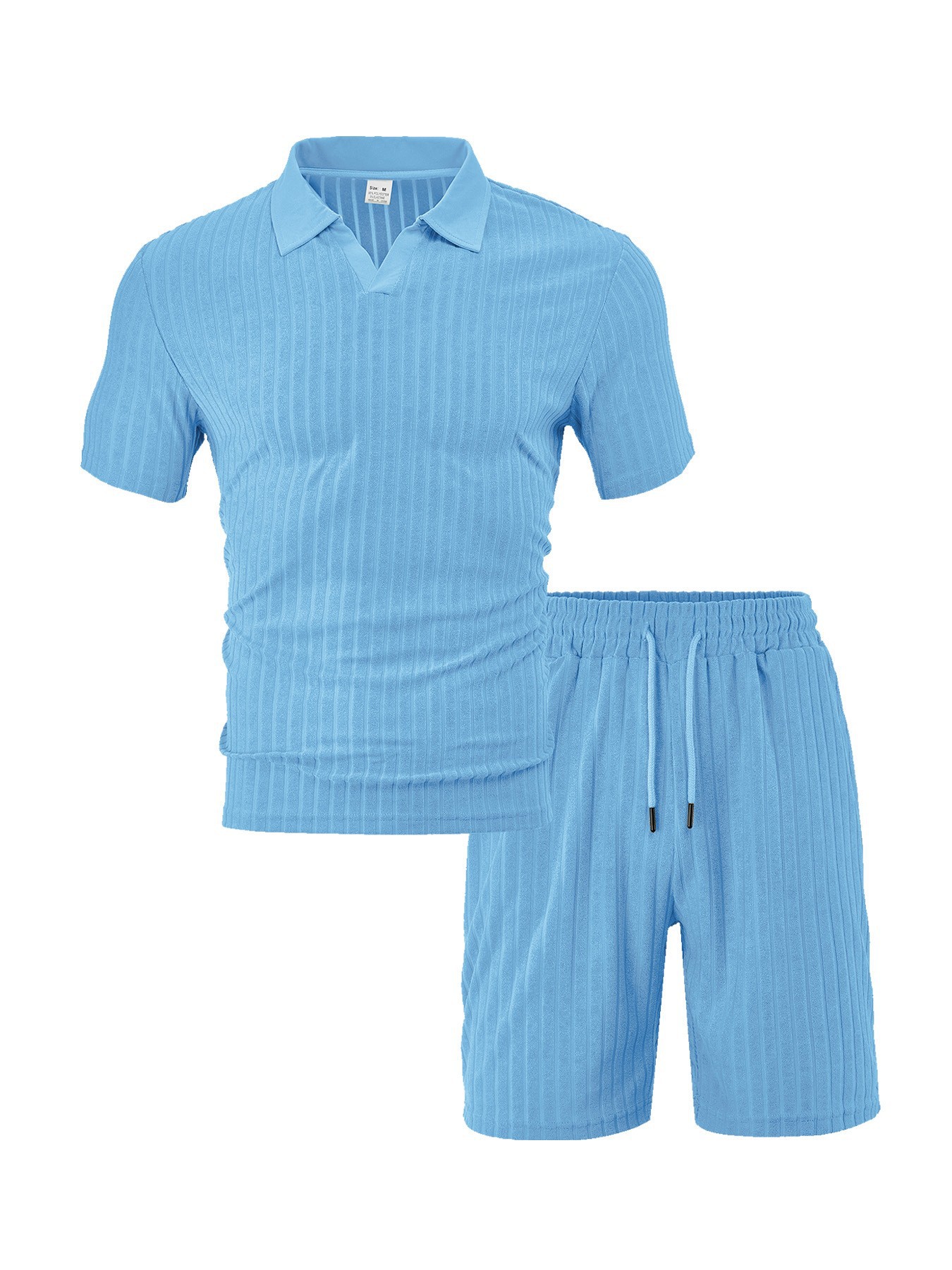 Nuevo transfronterizo de Europa y Estados Unidos para hombres verano nuevo tipo de piel transpirable tela jacquard rectas con solapa juego deportivo casual