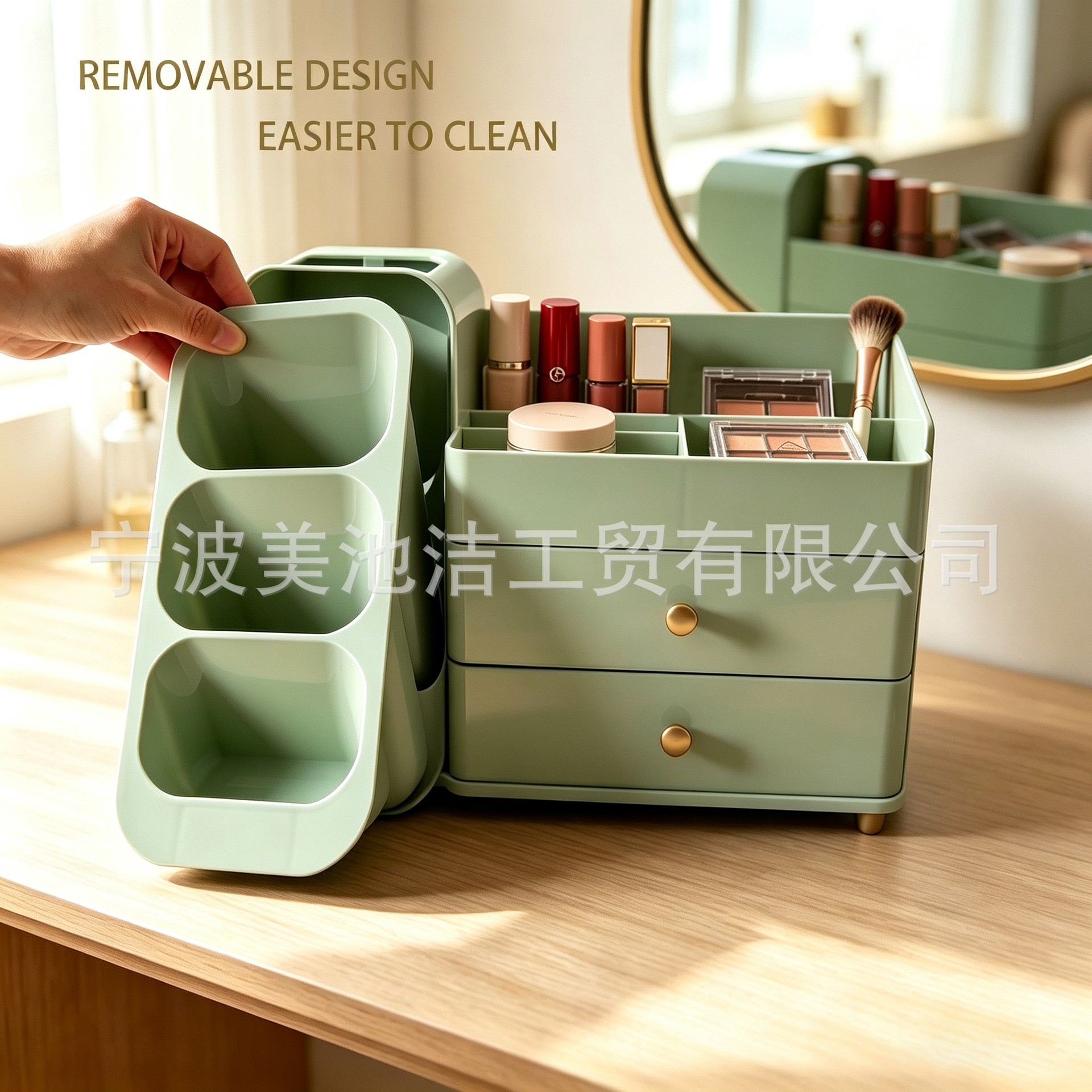 Makeup storage box for the desktop, high-end dressing table, new large-capacity lipstick and makeup brush holder, countertop organizer