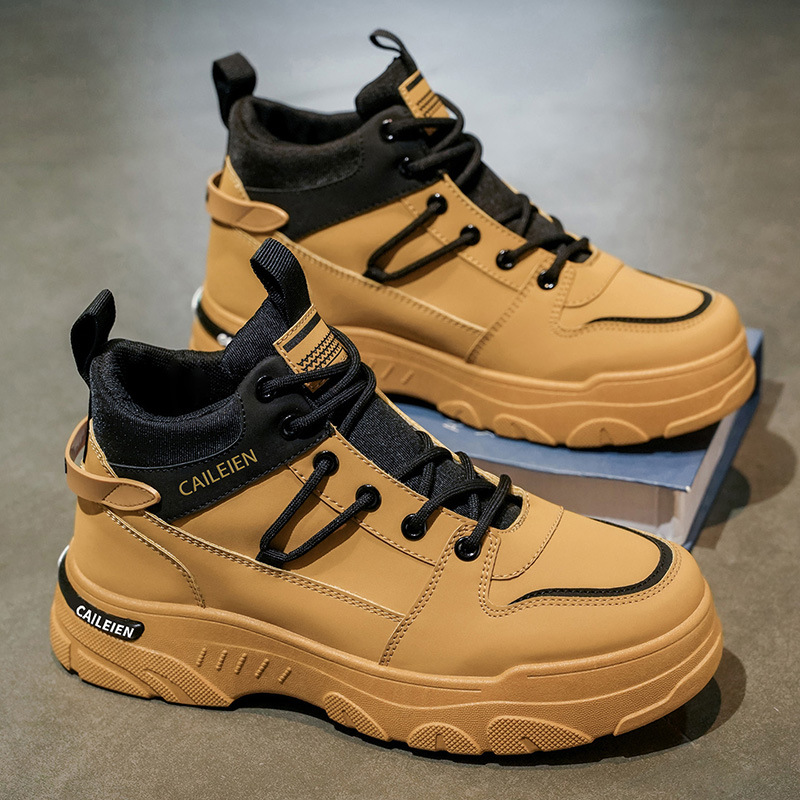 Zapatos masculinos de otoño, nuevas botas Martin de alta gama, tendencias masculinas, ropa de trabajo, zapatos de trabajo antideslizantes, botas cortas de ocio