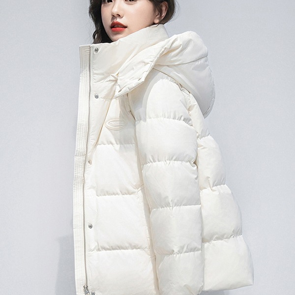 Duck Detachable Hood Short down Jacket for Women 2025 Winter New Korean Style Loose Thickened Warm White Duck down Coat
