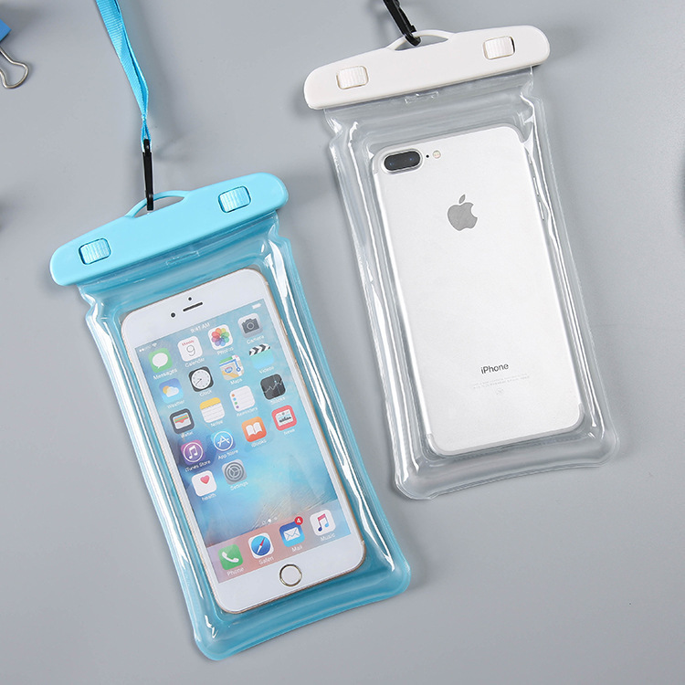 Transparent mobile phone waterproof bag underwater photo touch screen waterproof case with lanyard airbag swimming drifting mobile phone sealed bag