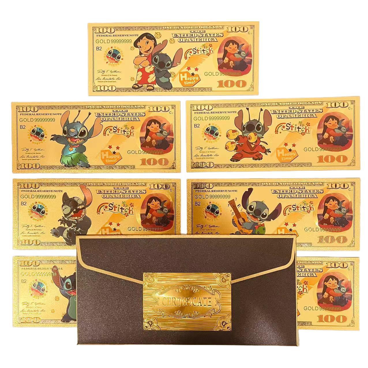 Clásico belleza estrella bebé nota conmemorativa Stitch Gold note Live Gift Collection souvenir