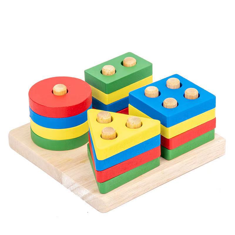 Niños de ocho tonos piano reloj arco iris torre cuatro conjuntos de placa de forma de columna torcida gusanos torcidos juguetes de puzzle bebés al por mayor