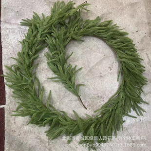 Handfeel soft rubber 1.8m Norfolk pine rattan cross-border Christmas holiday decoration closet decoration simulation plastic rattan