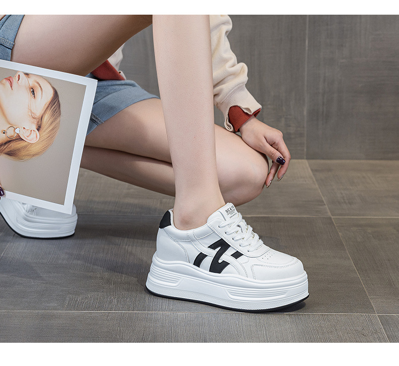 Giày sneaker nữ đế dày tăng chiều cao phong cách thể thao — M2963 màu đen, M2963 màu trắng, M2963 màu đỏ chi tiết 11