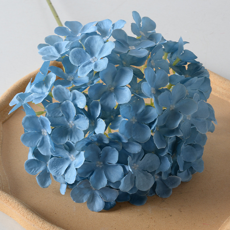Piruleta de boda de hortensias de simulación, sentido avanzado, hortensias, auditorio de bodas, hileras de flores falsas, arreglo de pared de flores, hileras de flores