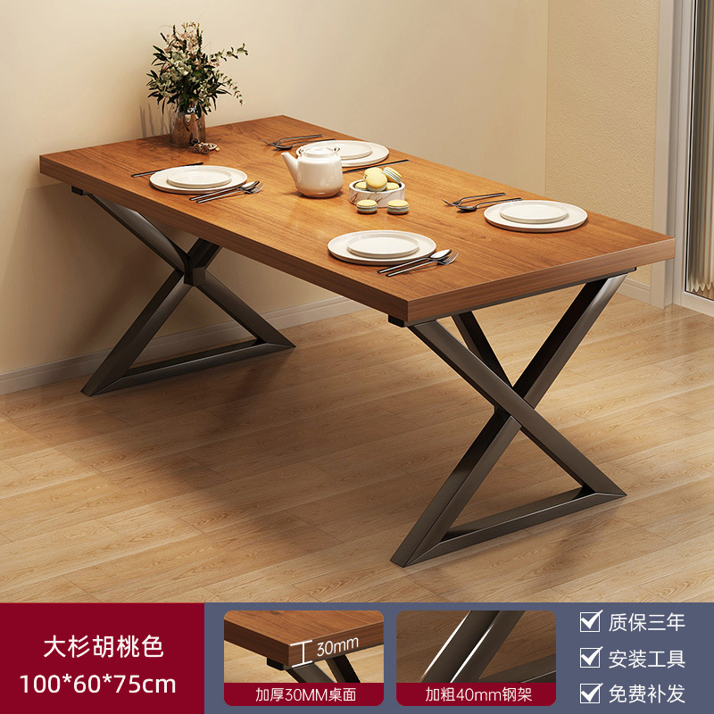 Mesa de comedor de estilo industrial Mesas y sillas de comida rápida rectangulares Bocadillos de comida rápida Taberna Restaurante de fideos Mesa de comedor comercial