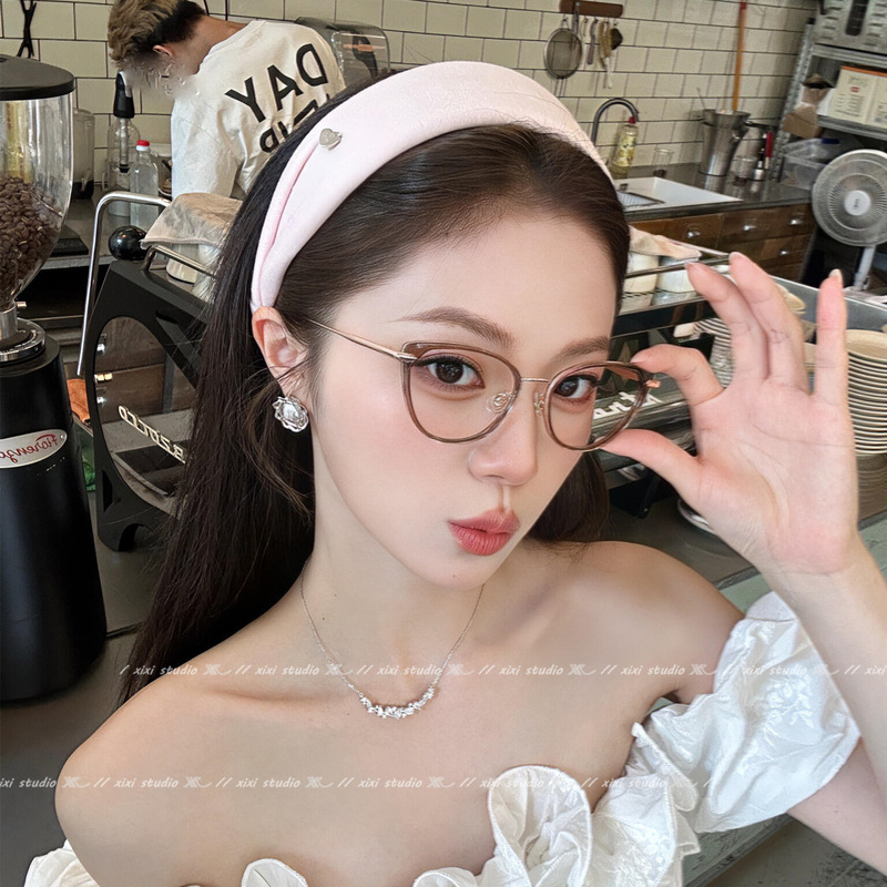 温雅少女！银标爱心宽边发箍女日常外戴气质头箍氛围感高颅顶发饰|undefined