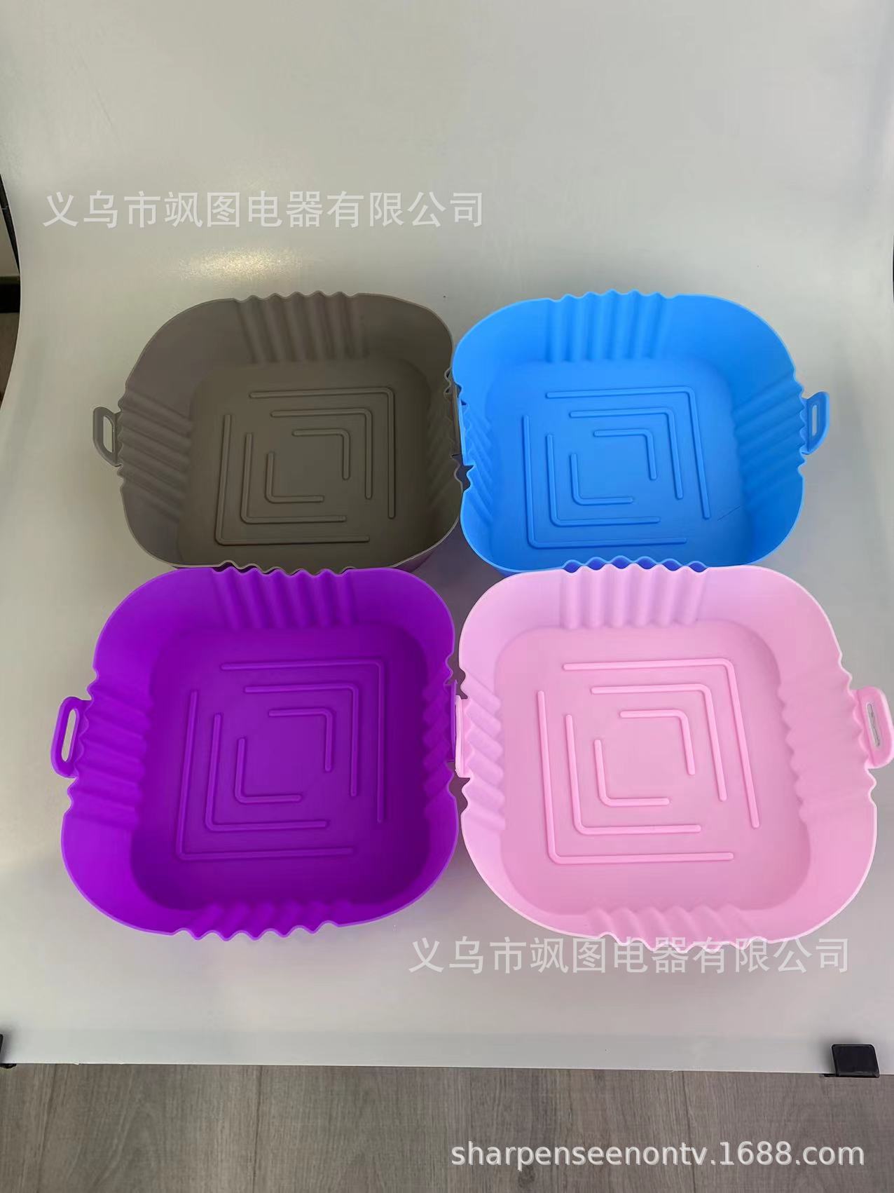 새로운 공기 프라이어 실리콘 냄비 공기 프라이어 실리콘 패드 통합 실리콘 팬 식품 등급 베이킹 팬