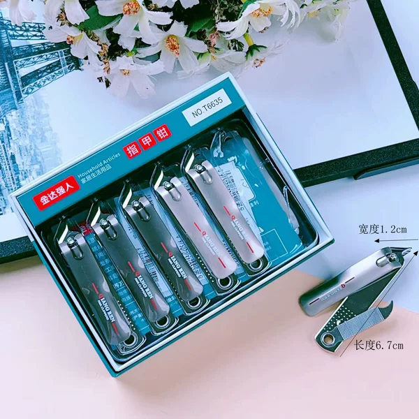 Strongman 6635 Oblique Mouth Pointed Nail Clipper Medium Flat Folding Household Nail Clipper Supermarket Boutique Nail Clipper