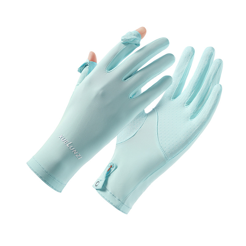 Guantes de protección solar, protección para mujer de verano, protección UV, conducción de seda de hielo, bicicleta eléctrica al aire libre, guantes cortos delgados image 16