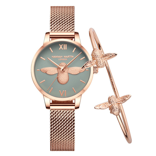 Xiaohongshu ins trendy female British niche watch Japanese movement OB same style 3D little bee female watch