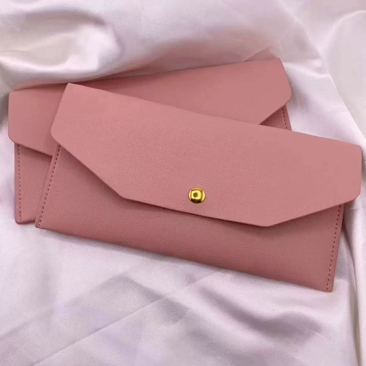 粉色皮革眼镜包装袋美容棒按摩仪口红饰品便携收纳袋定制尺寸logo