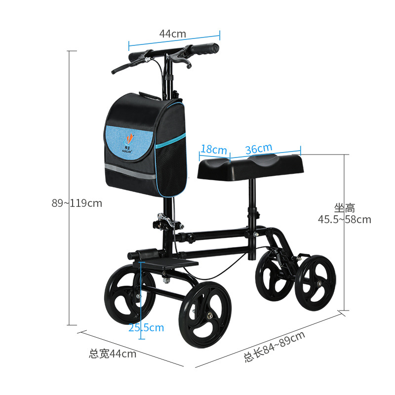 Andador con ruedas para fracturas, ayuda para caminar de una sola pierna para jóvenes, dispositivo asistencial para lesiones de tobillo y pierna con freno, cuidado de salud.