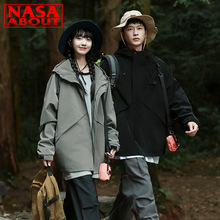 NASA联名男女情侣防水防风夹克外套春秋季新款冲锋衣宽松连帽上衣