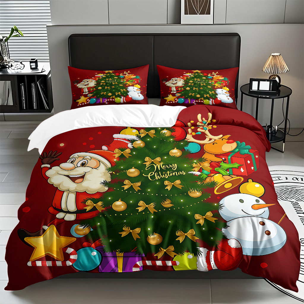 Impresión digital 3D Kit de colcha de navidad muñeco de nieve alce piel fábrica de textiles caseros directa TEMU / JIT