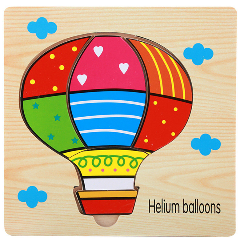 Nuevo rompecabezas tridimensional de madera de mano tráfico animal marino Ilustración cognición rompecabezas infantil juguete de rompecabezas de educación temprana