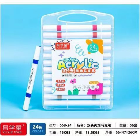 Lápiz de marcador de acrílico de cabeza suave de dos cabezas para niños pintando lápiz de pintura de acrílico para estudiantes de graffiti de color opaco lápiz de color