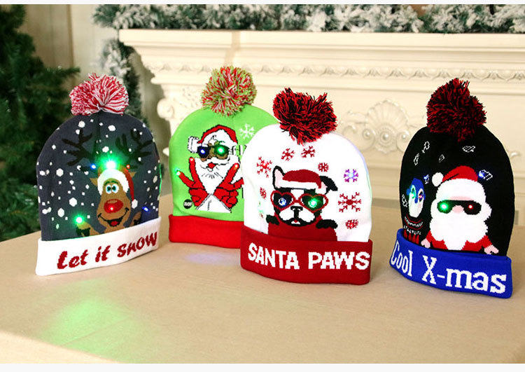 New Luminous Knitted Christmas Hat Wholesale Nihaojewelry display picture 6