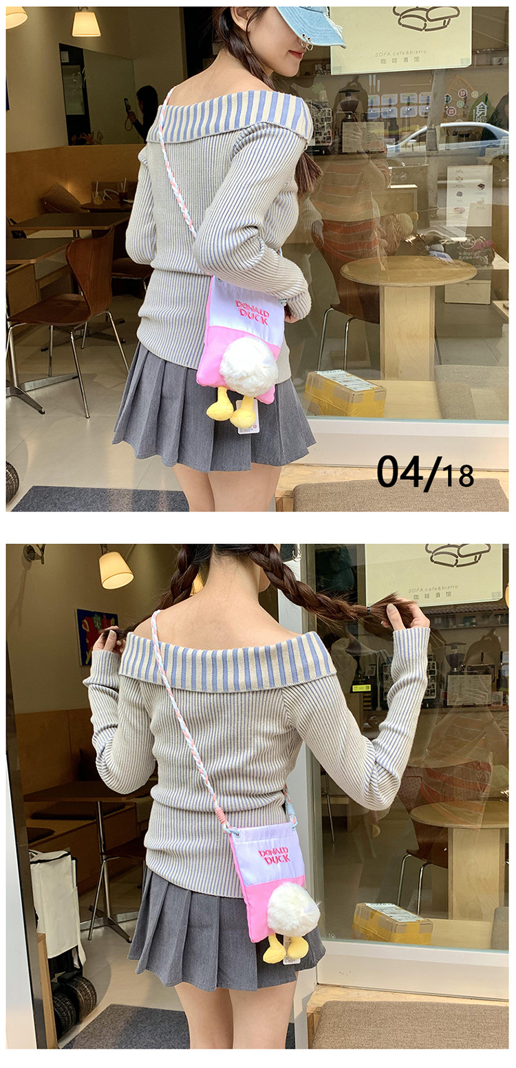 Cute cartoon duck duck bag, mini plush toy duck crossbody bag, casual daily mobile phone bag, makeup bag undefined