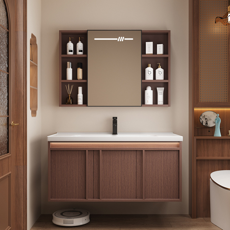 Honeycomb Aluminum Bathroom Cabinet Combination Antique Bone Door Ceramic Integrated Toilet Sink Sink Wash Basin Honeycomb Aluminum Bathroom Cabinet Combination Antique Bone Door Ceramic Integrated Toilet Sink Sink Wash Basin