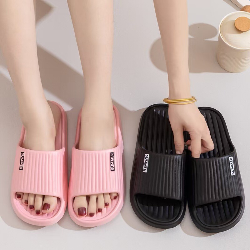 Shang Chao Stall Running Volume Fashion Simple Solid Color Letter Slippers Couple Slippers Soft Bottom Casual Outer Wear Sandals