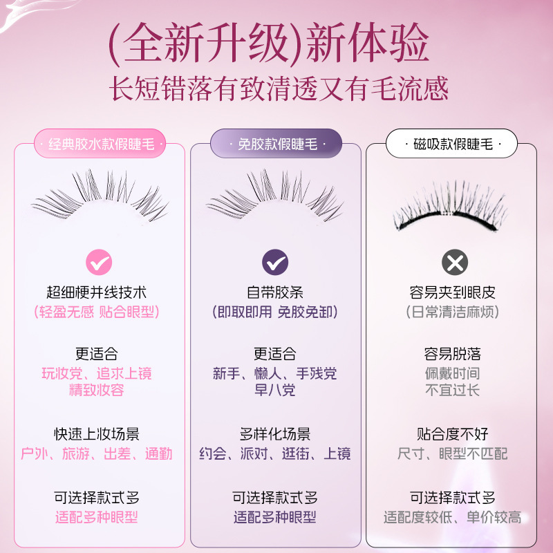 致娴免胶假睫毛空气小奶狐清冷破碎感狐系自然超细软分段式眼睫毛|undefined