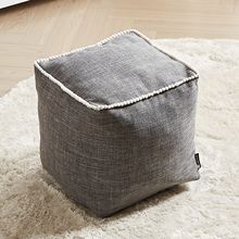 布艺收纳脚踏套简约风格方形沙发搁脚凳垫脚蹬可填充收纳物品