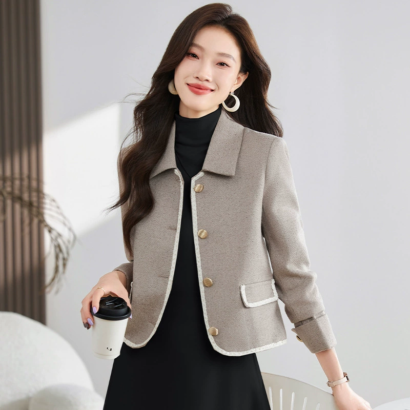 Короткая модная куртка, стиль Chanel, для подростков, приталенная, стиль высокого качества, французский стиль