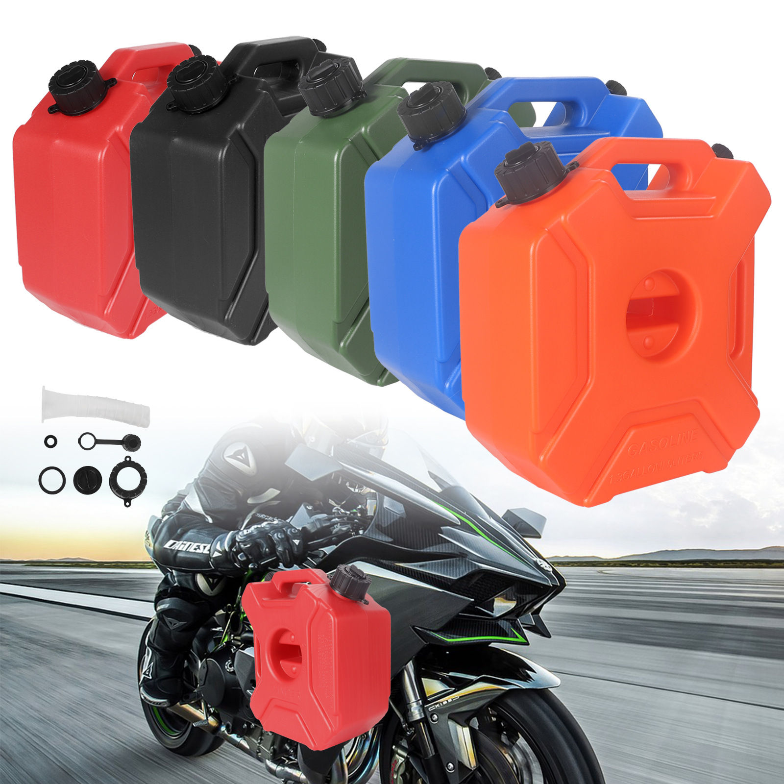5L Portable Thickened Anti-pressure Anti-fall Explosion-proof Anti-static HDPE Plastic Fuel Tank