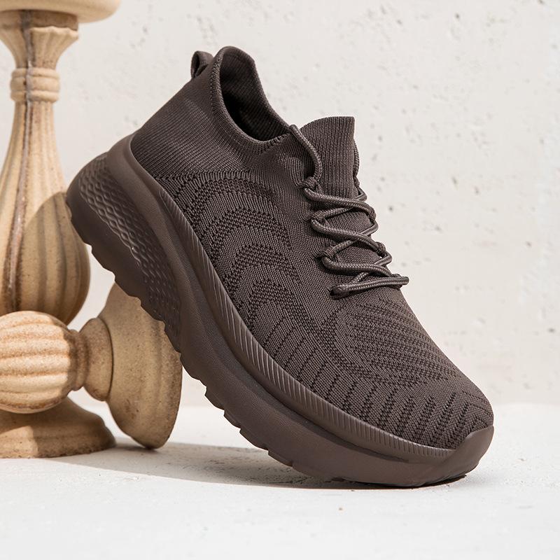 2026 Cross-Border Large Size New Sock Shoes, Comfortable Casual Shoes, Thick-Soled Student Fashion Slip-On Thick-Soled Sneakers