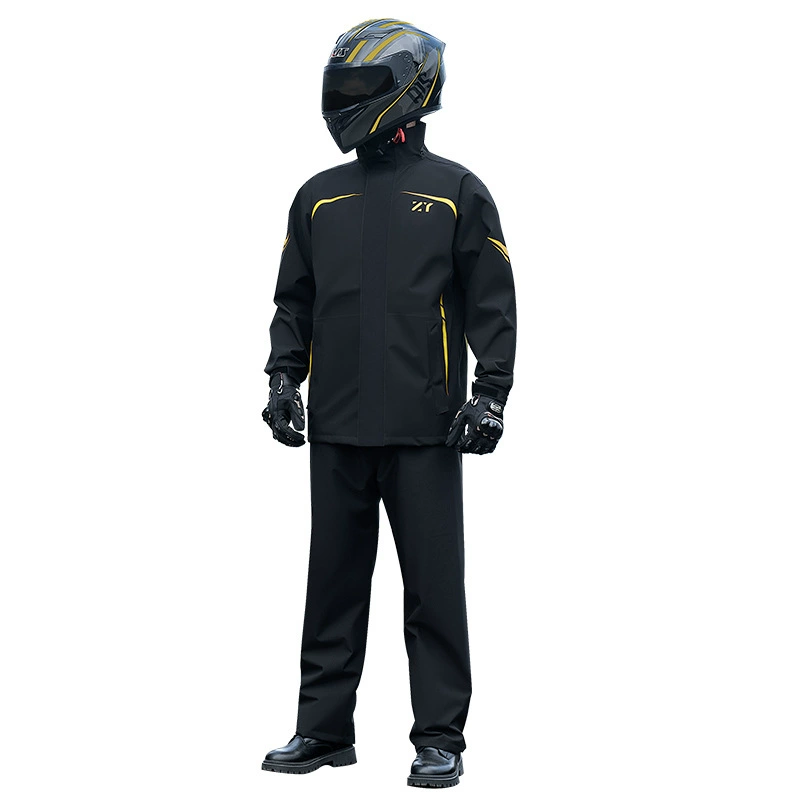 Set, raincoat, split retroreflective long electric trousers for adults, increased thickness