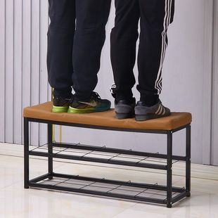 Advanced Black and White Shoe Changing Stool Sitting Storage Stool Shoe Cabinet Integrated Simple Multi-Layer Shoe Rack Household Long Sofa Stool