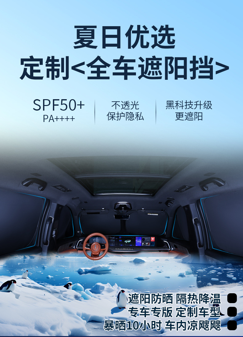 Baic Arcfox T1 Car Sunshade Magnetic Sun Protection and Heat Insulation Car Window Curtain Anti-Glare Sun Visor Car Privacy Panel