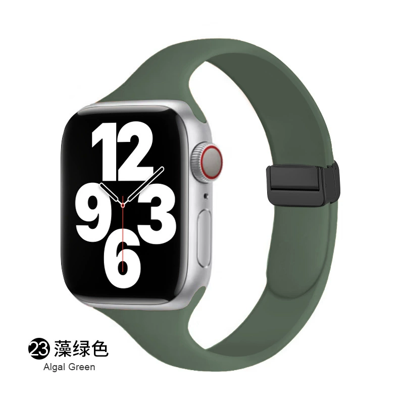 Совместимый ремешок Apple Watch всей линейки, можно использовать 14 мм магнитную складную застежку, силиконовый ремешок для маленькой талии Apple