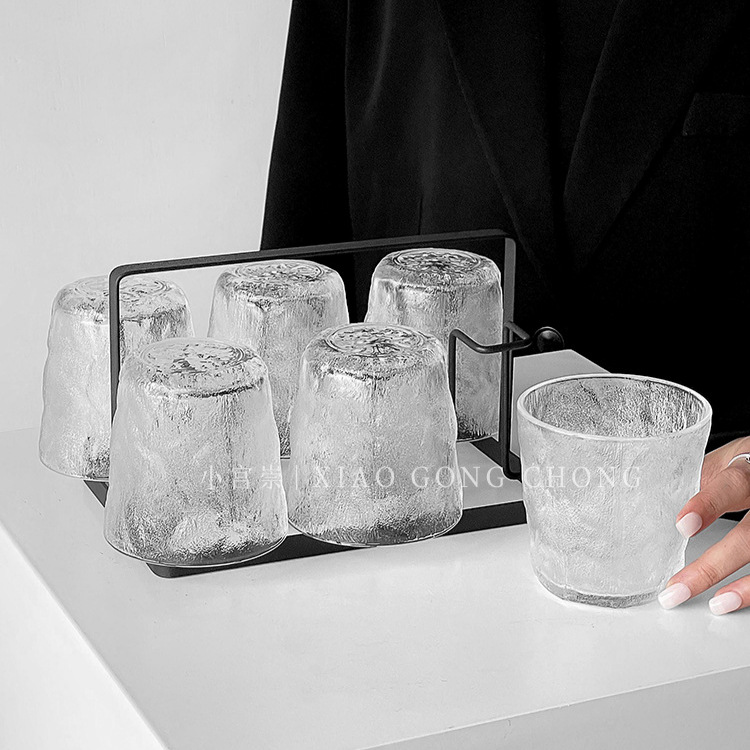 Glass Glacier Home Living Water Cup Set High-end Family Guest Cup Set Taza de jugo Taza de té Taza de vino tinto
