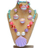 Children's necklace and bracelet from pearl, ring, earrings, set, accessory, "fish tail" cut, wholesale